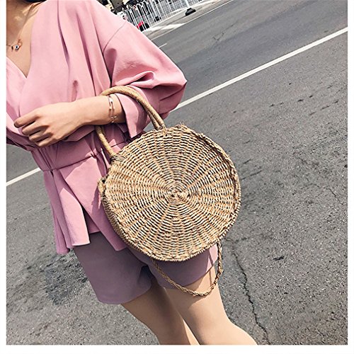 Yan Womens Bag Round Rattan Vine Straw Hand Woven Bag Desertcart
