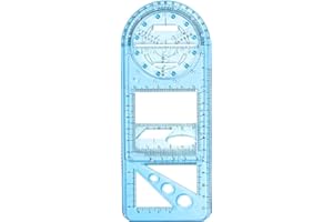 ZS ZHISHANG Multifunctional Geometric Ruler Drawing Ruler Template Measuring Tool for School Office Supplies