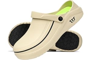 SECHRITE Zuecos de Trabajo para Hombre y Mujer, Unisex Goma Hospital Sanitarios Clogs Zuecos de Chef Antideslizantes Impermeables para Enfermera, Cocina, Servicio de Alimentos