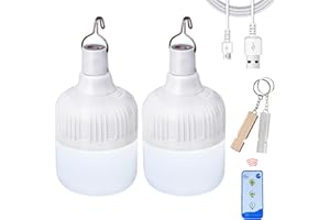 CHAMSUREUK 2 Pack Camping Lights,Emergency Lantern LED USB Rechargeable Lighting, 30W 3 Modes,Portable Tent Light for Camping, Patio,Garden,BBQ,Hiking,Fishing. with Remote Control