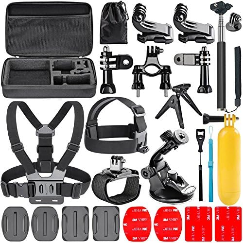 Navitech18-in-1 Action Camera Accessories Combo Kit with EVA Case Compatible With The GreatCool H3R | HAMSWAN F68HDPRO 1 | HILLPOW SJ8000 4K Wifi | Hitachi HDSV01U HDHTC RE Camera