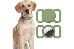 LAPONO Lot de 1 Étui de Protection pour Colliers Airtag pour Animaux de Compagnie, Les Accessoires de Collier pour Air tag GPS Finder Chat Chien Anti-Perd（Vert）
