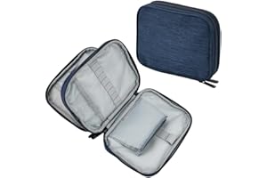 CAREDGO Étui aux Aiguilles à Crochet Petit Sac Organisateur à Outils de Crochet Sac pour Crochet Sac de Crochet Outils de Tricot Sac de Rangement Portable pour Crochets(pas d’Accessoires Inclus), Bleu