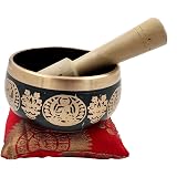 Purpledip Handmade 4 Inches Bell Metal Tibetan Buddhist Singing Bowl Musical Instrument For Meditation (11079): 