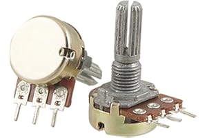 UXCELL sourcingmap 200 kOhm Single Linear Taper Rotary Potentiometer - Silver (2-Piece)