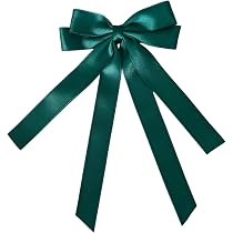 4 Satin-Haarschleifen Mit Metallclips - Große Schleifen In Grün & Marineblau, Weich & Stylisch