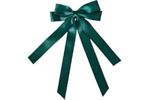 Uoocg Barrettes à cheveux en satin soyeux pour femme avec nœud long élégant pour fille (vert)
