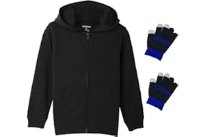 Bienzoe Boys Zip Up Hoodie: Kids Soft Anti-Pilling Fleece School Uniform Sweatshirt