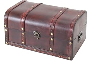 HMF 6406-130 Drewniana skrzynia na skarby, mała, Portugalia, 30 x 20 x 15 cm