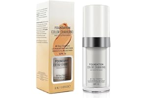 KLLALO Flüssige Grundierung, 24 H, für alle Hauttypen, natürliche Hautfarbe, 30 ml, SPF15 Makellose Farbwechsel-Grundierung, intensive Deckkraft