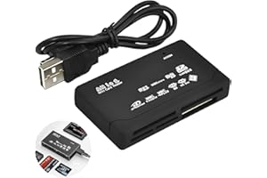 VULCYXA Lector de Tarjetas Memoria USB 2.0 6 en 1, Adaptador Multi-Formato para SD, SDHC, TF, MicroSD, CF, MS, M2, XD, Mini SD y MMC, Lector Todo en Uno con 480 Mbps, Compatible con Windows, Mac OS y Linux