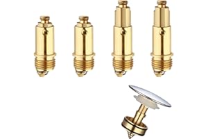 FLIVRA 4 pièces Boulon à Ressort Boulon Dévier en Laiton, Bonde clic clac lavabo, Mécanisme de rechange pour bonde universelle, Bonde clic clac, Bassin Pop-up Remplacement pour lavabo et baignoire, M8