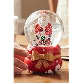 Coverzone Mini Kar K&uuml;resi Işıklı Dekoratif Masa &Uuml;st&uuml; Aydınlatma | Pilli Cam K&uuml;re Noel Baba Hediyelik Noel Yeni Yıl ve Doğum G