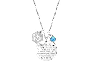 Bacaemo Collier Anniversaire 10e 15e 16e 18e 21e 25e 30e 40e 50e Joyeux Anniversaire Cadeau Pendentif Collier pour Femme et Fille Inspiration Collier Cadeau d'anniversaire Keepsake Bijoux