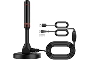 Bqeel Antenna tv interna per digitale terrestre HDTV digitale DVB-T/DTMB/DVB-T 2 con amplificatore segnale 4,8M Support 4K HD/VHF/UHF/FM