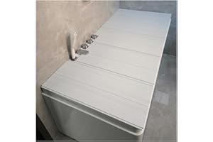 HYKJLD Faltbare PVC Badewannenabdeckung, 1,2cm Dick Wasserdicht Isolierung Badewannenbretter Badewannenregal, Badezimmer-Aufbewahrungsregal Staubdichte Abdeckung (Color : White, Size : 75x165x1.2cm)