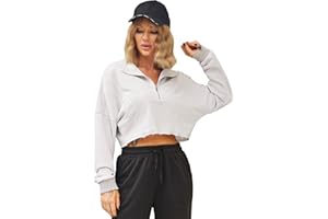 HAWILAND Crop Maglione da donna con chiusura lampo