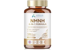 AORUILIA NMNH Supplement 1200mg, 6 in 1 NAD Alternative & Trans-Resveratrol Superior Antioxidant Blend with Max Absorption for NAD+ Booster & Energy Support, 120 Capsules