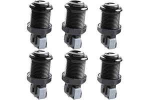 Hikig 6X Happ Pulsante Arcade 30mm con Microinterruttore Kit Arcade Fai da Te per Mame Jammae PC Games e Raspberry Pi Project (Nero)