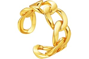 U7 Anello Aperto in Argento Sterling 925 Misura Regolabile da Donna Uomo, Placcato Oro 18K / Ottone, Argento Oro, Regalo Perfetto, con Confezione