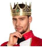 Boland Krone 'Royal King De Luxe' – Goldene Königs-Krone Mit Bunten Steinen Für Karneval & Mottoparty