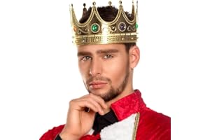 Boland Adults Kings Crown, Gold, Royal Fancy Dress Accessory, Crown For Men, Headwear, Coronation, World Book Day, Nativity, One Size