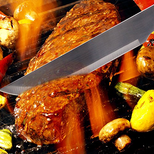 INTEY Grillbesteck Set aus Rostfreiem Edelstahl 18-teilig Profi Barbecue Grillset mit Aluminiumkoffer fürs Grillen, Silber - 6