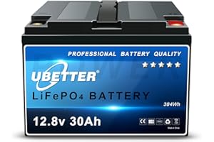 UBETTER Batterie 12V 30Ah LiFePO4 Akku Lithium batterie 384Wh Wiederaufladbarer mit BMS über 4000 Zyklen für Wohnmobil, Solar Batterien, Marine, Perfekter Ersatz für AGM Batterie