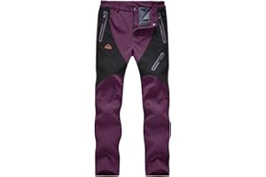 donhobo Damen Hosen Fleece Gefüttert Winterhose Winddicht Warm Verdickte Softshellhose Wasserabweisend Outdoor Wanderhose Funktionshose