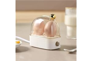 SISWIM Electric Egg Cooker Small Egg Cooker Multi Function Egg Steamer Dormitory Household Egg Boiler One Person Breakfast Machine Can Cook Two Eggs Rapid Egg Boiler (Color : Blanc)