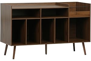 sweeek - Meuble Vinyle Vintage décor Bois. Népal. L 130 x P 50 x H 80 cm