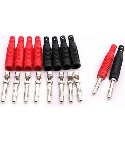 10 Pezzi 4mm 7Pin Banana Plug Rame 1000V 32A Impilabile Maschio Spine Con Manicotto Morbido Vite Stretta Rosso 95018117 - Foto 2