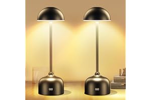 Variglas Tischlampe Kabellos mit Touch,LED Tischlampe Akku Dimmbar 3 Farbmodi,5000mAh Nachttischlampe mit Ladefunktion IP54 Wasserdicht Outdoor Lampe für Drinnen und Draußen(2 Stück)