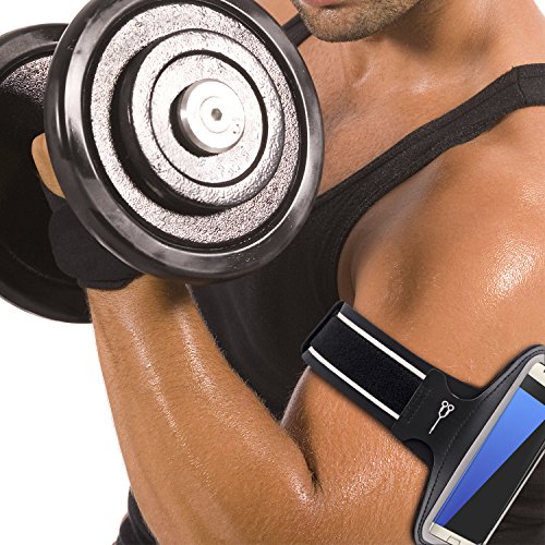 EOTW Sportarmband HandyhÃ¼lle universell passend fÃ¼r Samsung Galaxy S7/S6/S5, Ideal fÃ¼r Sport, Freizeit aber auch in der Arbeit praktisch zu verwenden (5,1 Zoll, Schwarz)