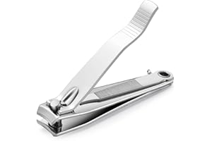 WALOLO 1Pc Heavy Duty Nail Clipper, Stainless Steel Toe Finger Nail Clippers Cutter For Men Women