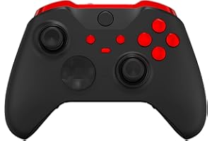 eXtremeRate Botones para Mando Xbox One Elite Series 2 Botón de LB RB LT RT Bumpers Triggers Botón ABXY Start Back Sync Profile Switch Teclas para Control Xbox One Elite V2 Modelo 1797(Rojo Cromo)