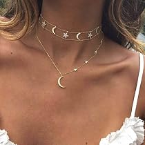 Moon Star Necklace Delicate Minimalist Necklace in Sterling