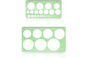 MKEMKA 2 Pcs Circle Templates for Measuring Geometry Circle Templates for Drawing Circle Drawing Tool for Schools Offices Buildings Drawing Stencils