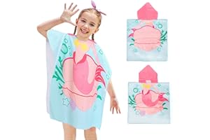 MQVXT Serviette de Bain Enfant,Serviette de Plage,Microfibre Serviette de Plage Enfant Douce et à Séchage Rapide Cape de Bain Enfant Poncho de Bain avec Capuche pour 3 à 6 Ans Garçons Filles