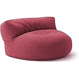 Lumaland Interior Line - Pouf, divano rotondo per interni, imbottitura da 320 l, 90 x 50 cm, effetto lino anche al tatto, col