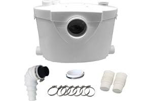 CISSIYOG Sanitary Grinder 400W Macerator Pump, 145L/min High Efficiency Sewerage Pump, Macerator Toilet Waste Water Pump, Sewage Treatment for Laundry Toilet Sink and Bath, 4 Inlets & 1 Outlet