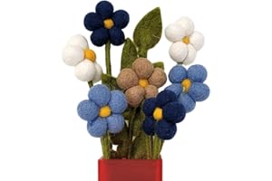 ‎YOUR CASTLE your castle Blumenstrauß aus 7 handgearbeiteten Filzblumen & 1 AST, fairer Handel, nachhaltige Deko aus Filz, realistische Kunstblumen, Textilblumen, Filzset Blumen, Stoffblumen, Filzblüten, Daisy