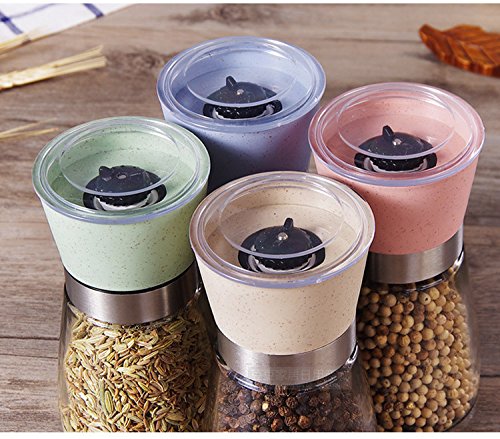 Premium Salzmühle von Zhenhui (pink) -Die perfekte Gewürzmühle,Pfeffermühle und ist auch geeignet für getrocknete Kräuter wie Chili, Nelken, Salbei, Thymian, Schnittlauch.Einstellbares Keramik-Mahlwerk und vier Farben zur Auswahl. (pink) - 7