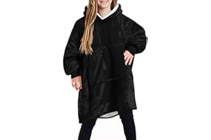 MUYOGRT Blanket Hoodie for Kids, Wearable Oversized Hoodie Blanket, Ultra Soft Warm Fleece Blanket Hooded Sweatshirt with Front Giant Pocket for Girls Boys Teens