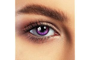 ADAGENO Komfort-Kontaktlinsen Sehr stark deckende und naturfarbene Kontaktlinsen: Liebessprache Lila,mit Behälter – 1 Paar (2 Stück) – DIA 14,50