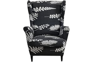 EBETA Ohrensesselberzug 2-Teilig Sesselüberwürfe Sesselhussen, Elastisch Sofa Armlehnenbezüge Schonbezug Hussen für Lesesessel, Relaxsessel mit Sitzbezug (Nachtschatten)