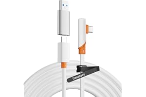 TRANSNOVO Cavo Link 5m per Meta Quest 3/3S/2/Pro/Pico 4, Accessori VR per Giochi PC/Steam VR, Tipo C con Adattatore USB 3.0, Trasferimento Dati ad Alta Velocità