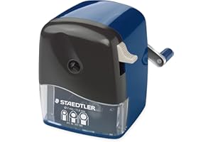 STAEDTLER Maszyna do ostrzenia korby Mars, do okrągłych i kanciastych kołków o średnicy do 11,6 mm, zacisk mocujący do biurka, automatyczne zatrzymywanie końcówek, wysokiej jakości frez do metalu, 501