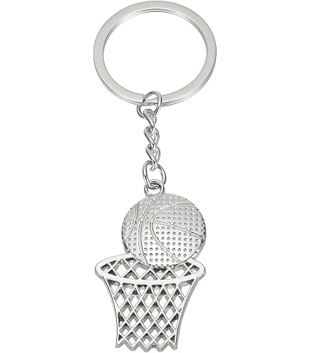 Toyvian Portachiavi A Forma Di Pallone Da Basket In Metallo Argento – Ciondolo Regalo Per Appassionati