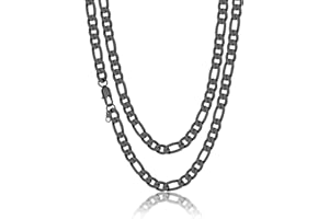 Suplight Chaîne Homme Maille Figaro 1+3 Acier Inoxydable-Largeur 4/6/9mm- Chaine Figaro pour homme femme Taille 46/51/56/61/66/71/76cm